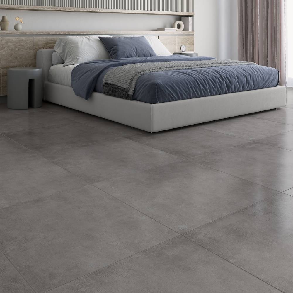 Piso Cerâmico Acetinado 75x75cm Caixa 2,28m² Incopisos Concret Gray Retificado - 575003