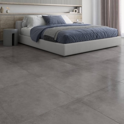 Piso Cerâmico Acetinado 75x75cm Caixa 2,28m² Incopisos Concret Gray Retificado - 575003