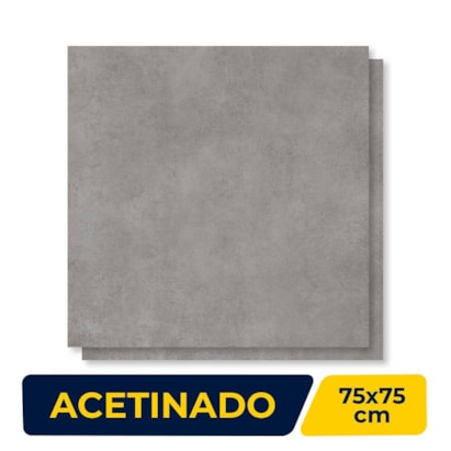 Piso Cerâmico Acetinado 75x75cm Caixa 2,28m² Incopisos Concret Gray Retificado - 575003