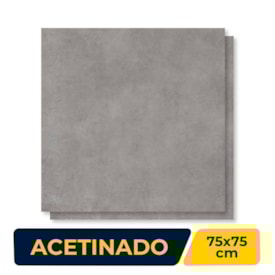 Piso Cerâmico Acetinado 75x75cm Caixa 2,28m² Incopisos Concret Gray Retificado - 575003