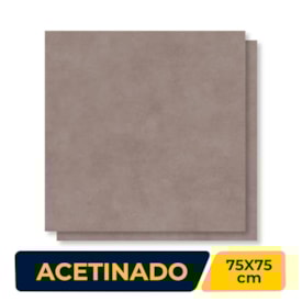 Piso Cerâmico Acetinado 75x75cm Caixa 2,28m² Incopisos Urban Avelã Retificado - 375008