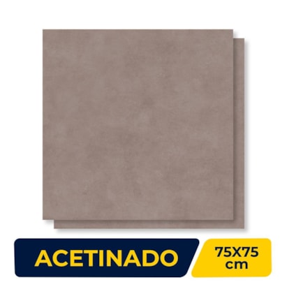 Piso Cerâmico Acetinado 75x75cm Caixa 2,28m² Incopisos Urban Avelã Retificado - 375008