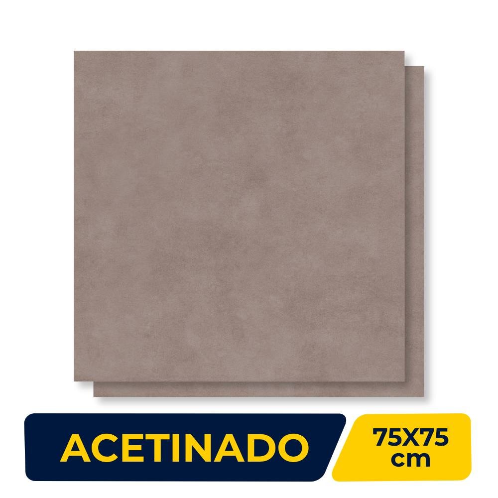 Piso Cerâmico Acetinado 75x75cm Caixa 2,28m² Incopisos Urban Avelã Retificado - 375008