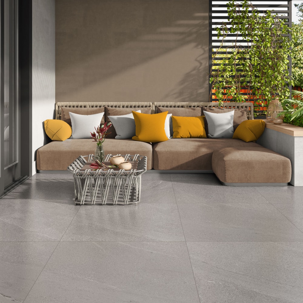 Piso Cerâmico Acetinado 75x75cm Caixa 2,84m² Lume Arenito Grigio Retificado