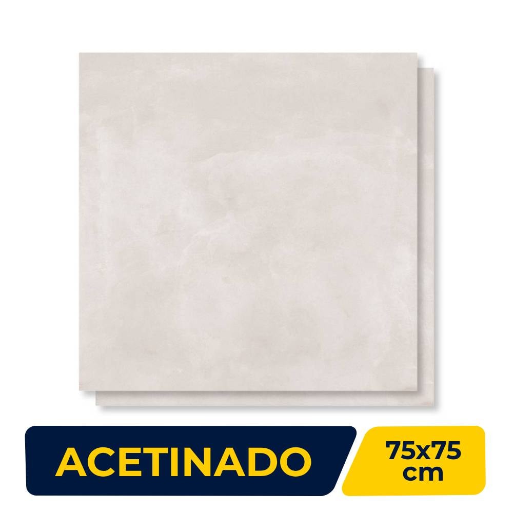 Piso Cerâmico Acetinado 75x75cm Caixa 2,84m² Lume Boston Gris Liso Retificado