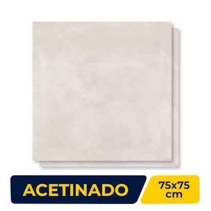 Piso Cerâmico Acetinado 75x75cm Caixa 2,84m² Lume Boston Gris Liso Retificado