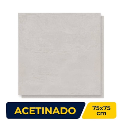 Piso Cerâmico Acetinado 75x75cm Caixa 2,84m² Lume Bristol Acero Retificado