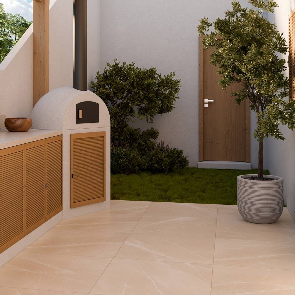 Piso Cerâmico Acetinado 75x75cm Caixa 2,84m² Lume Pulpis Bege Retificado