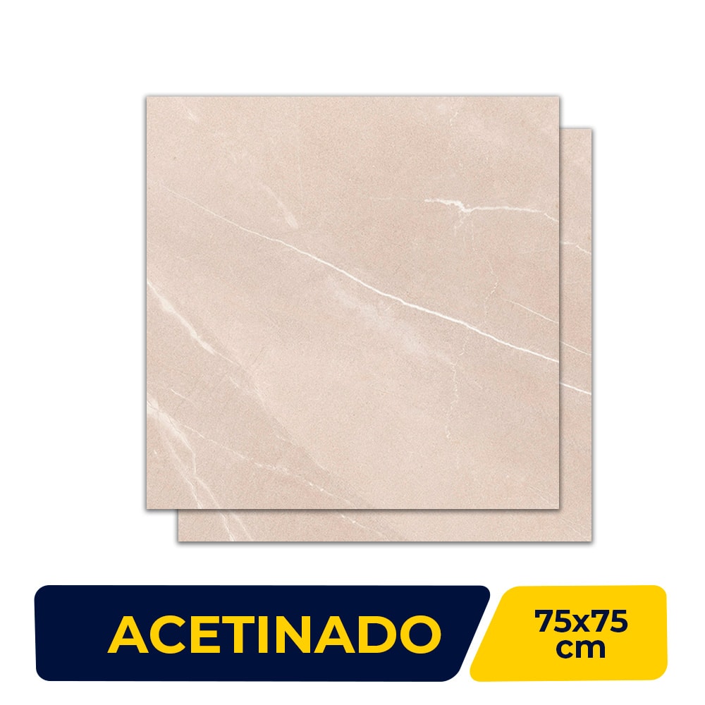 Piso Cerâmico Acetinado 75x75cm Caixa 2,84m² Lume Pulpis Gris