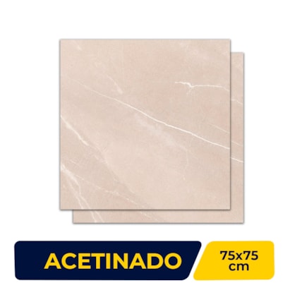 Piso Cerâmico Acetinado 75x75cm Caixa 2,84m² Lume Pulpis Gris