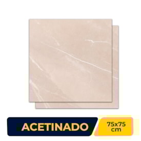 Piso Cerâmico Acetinado 75x75cm Caixa 2,84m² Lume Pulpis Gris Retificado
