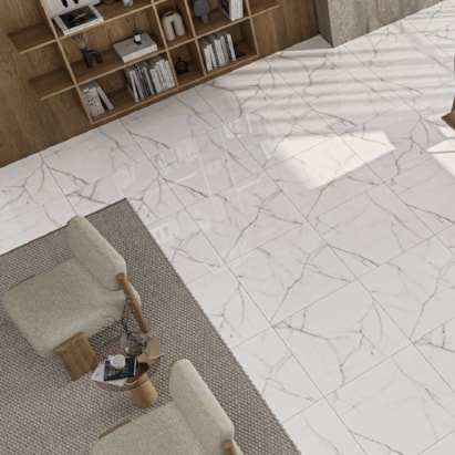 Piso Cerâmico Acetinado 75x75cm Caixa 2,84m² Lume Thassos Gris Retificado