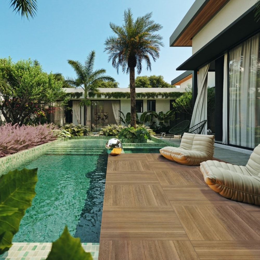 Piso Cerâmico Acetinado 76x76cm Caixa 2,28m² Karina Alameda Deck Retificado - 76032