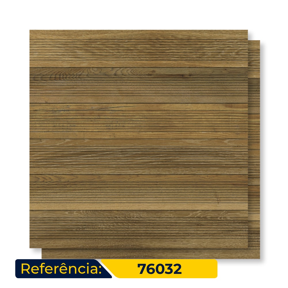 Piso Cerâmico Acetinado 76x76cm Caixa 2,28m² Karina Alameda Deck Retificado - 76032