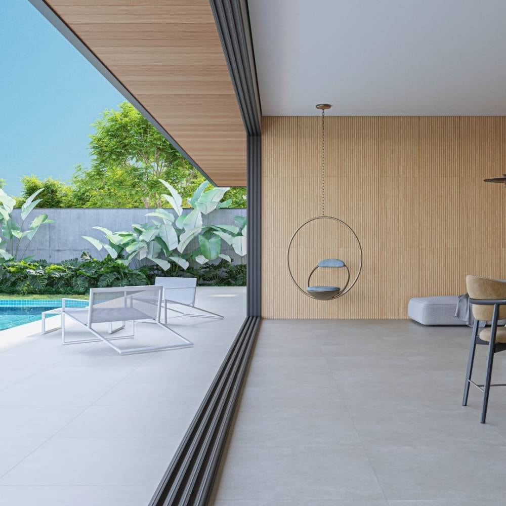 Piso Cerâmico Acetinado 76x76cm Caixa 2,28m² Karina Brera Grafite Retificado - 76022