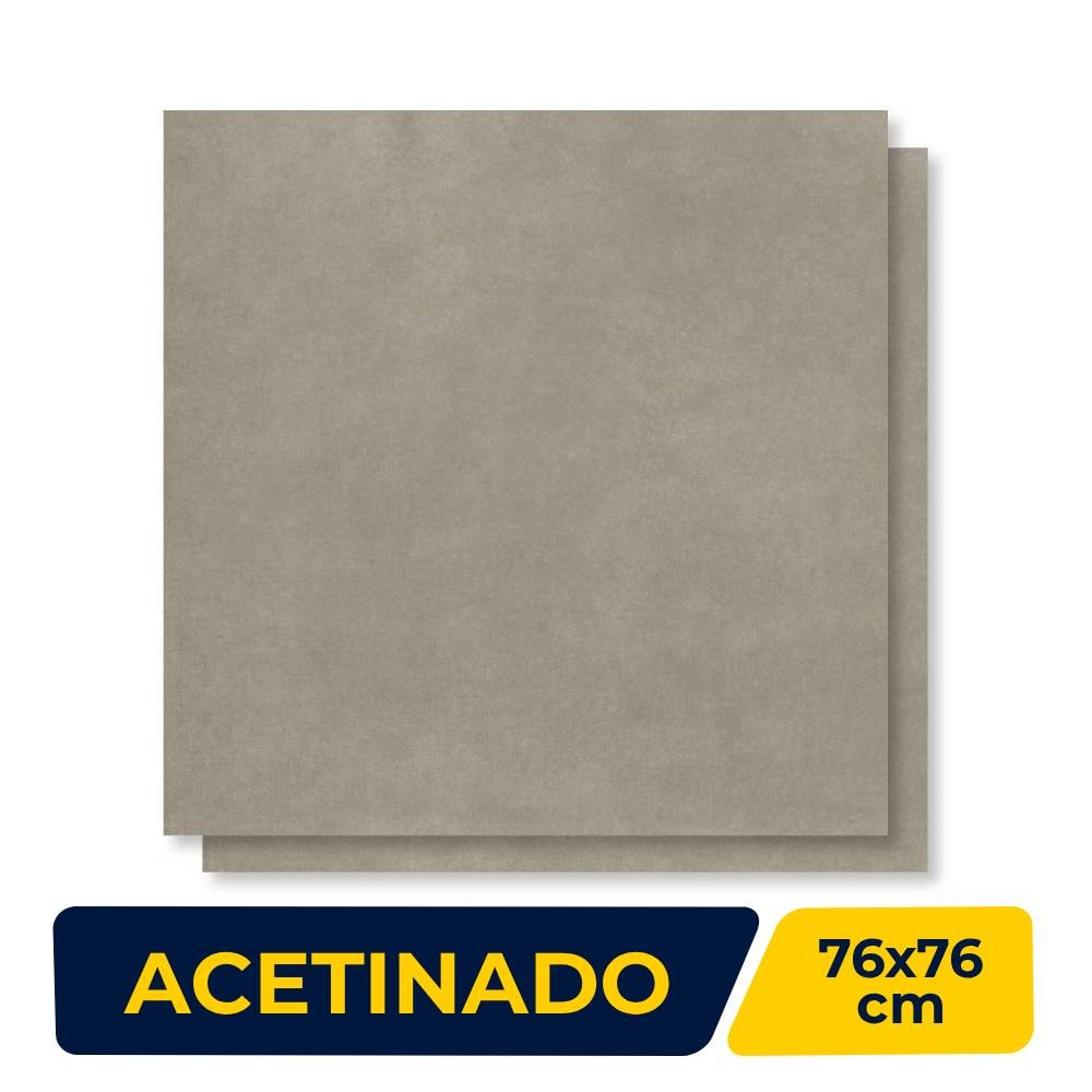 Piso Cerâmico Acetinado 76x76cm Caixa 2,28m² Karina Brera Grafite Retificado - 76022