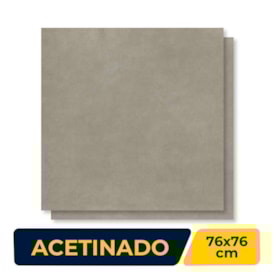 Piso Cerâmico Acetinado 76x76cm Caixa 2,28m² Karina Brera Grafite Retificado - 76022