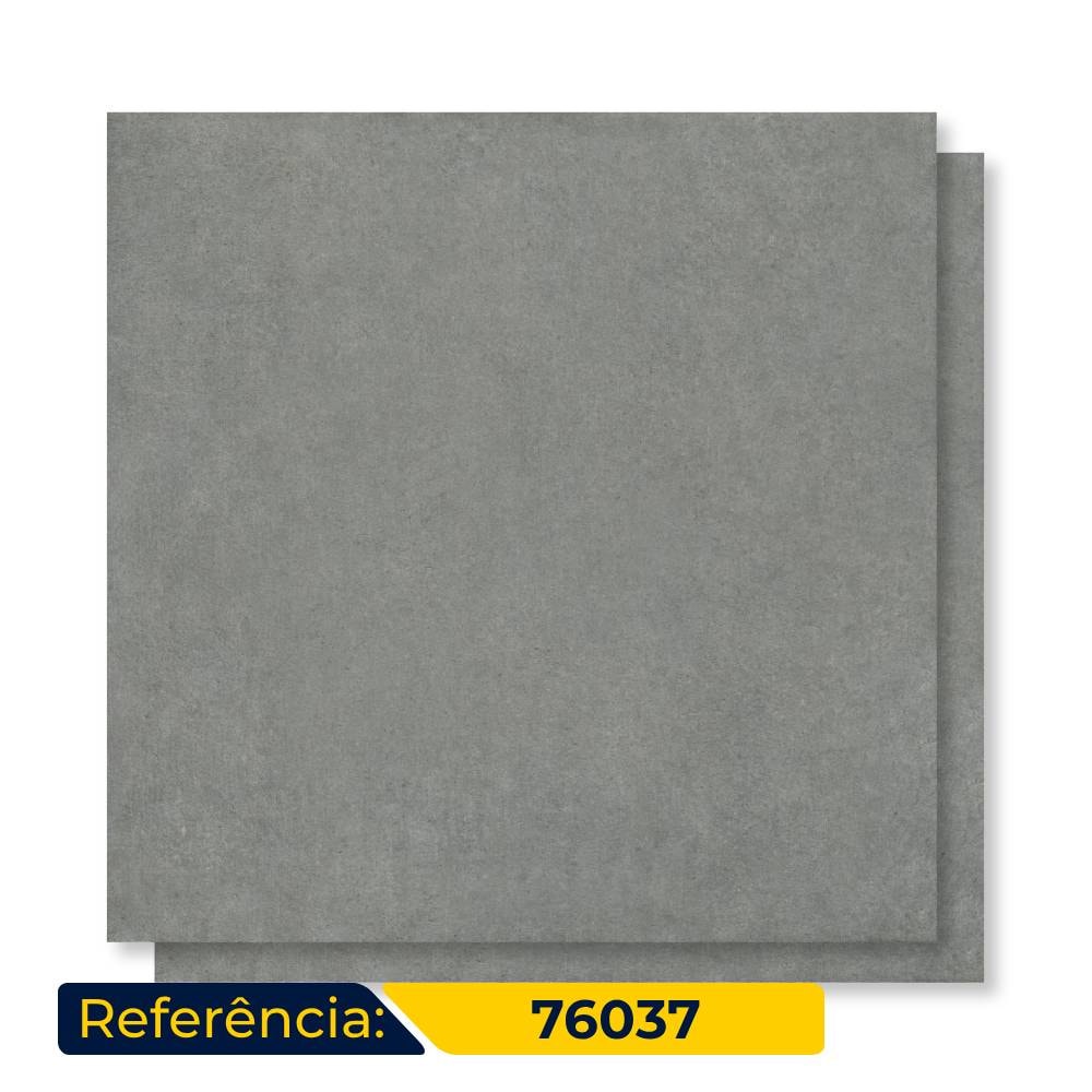 Piso Cerâmico Acetinado 76x76cm Caixa 2,28m² Karina Sampa Grafite Retificado - 76037