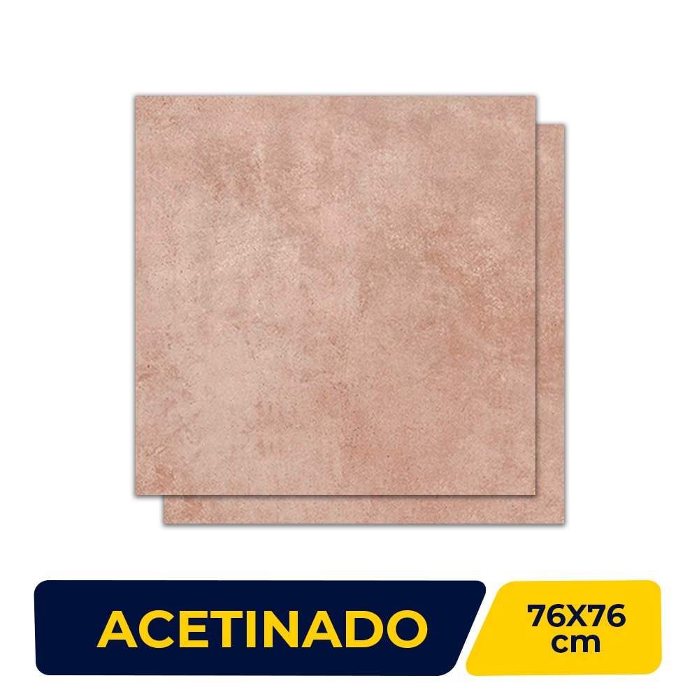 Piso Cerâmico Acetinado 76x76cm Caixa 2,87m² Esther Concret Beige Retificado - 76042