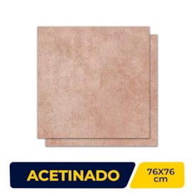 Piso Cerâmico Acetinado 76x76cm Caixa 2,87m² Esther Concret Beige Retificado - 76042