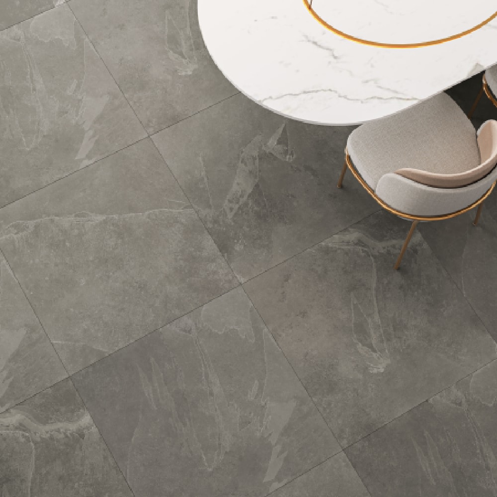 Piso Cerâmico Acetinado 86x86cm Caixa 2,21m² Embramaco Ardósia Satiny Mag Retificado - 86105