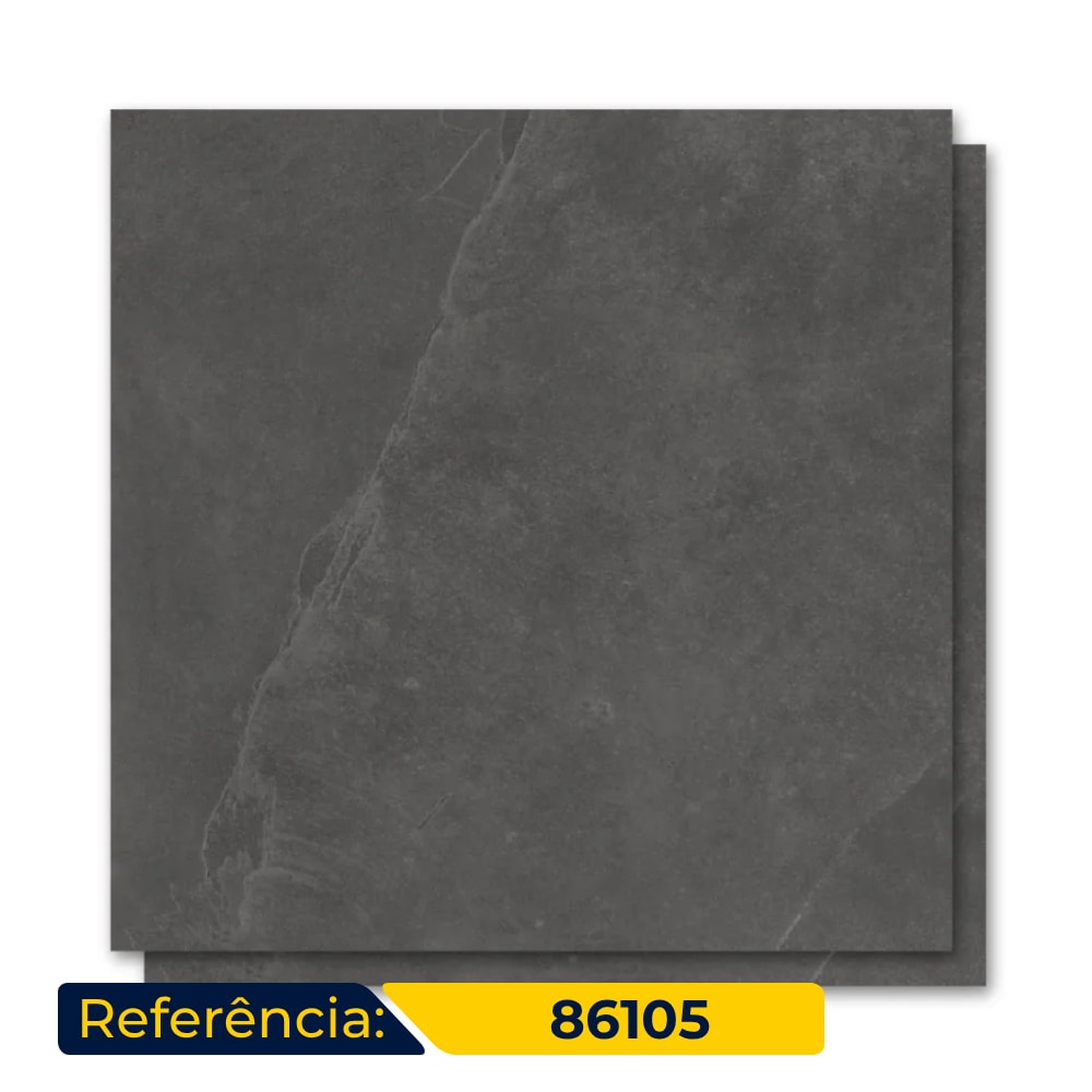 Piso Cerâmico Acetinado 86x86cm Caixa 2,21m² Embramaco Ardósia Satiny Mag Retificado - 86105