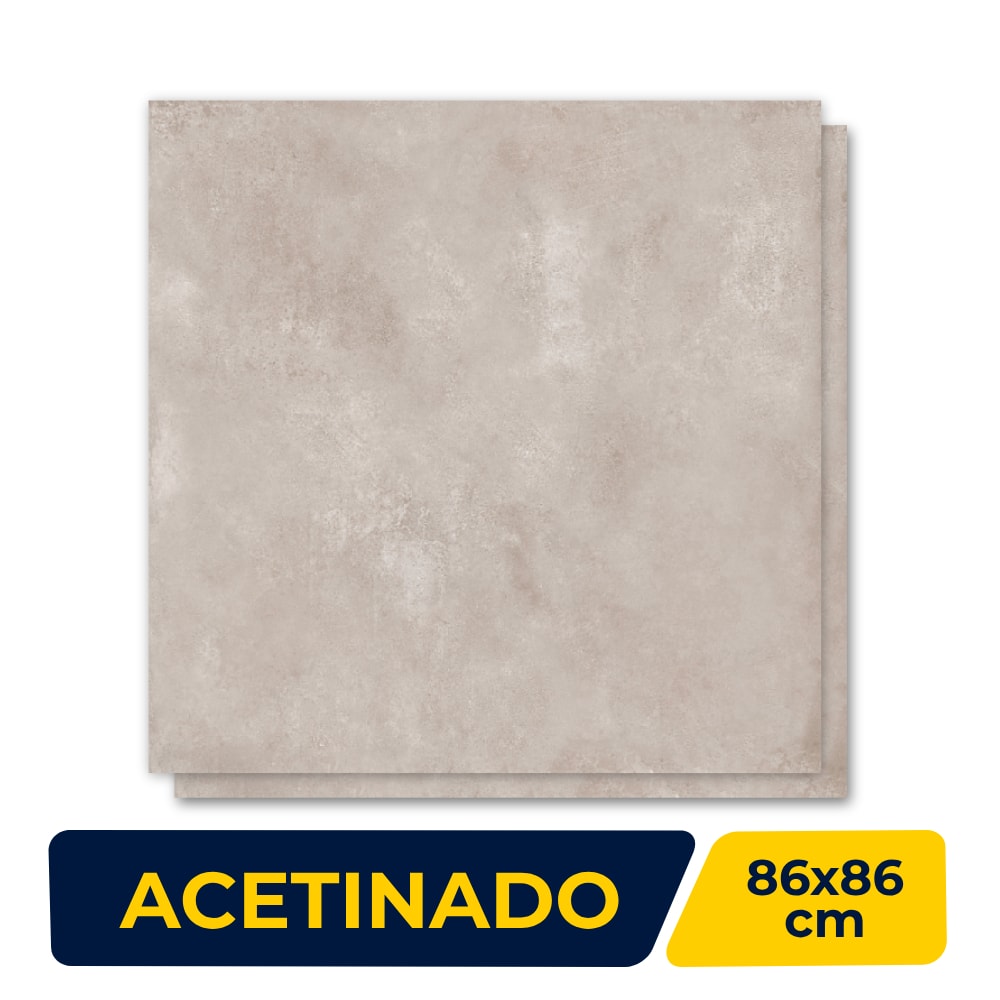 Piso Cerâmico Acetinado 86x86cm Caixa 2,21m² Embramaco Metropolitan Beige Mag Retificado - 86147