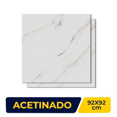 Piso Cerâmico Acetinado 92x92cm Caixa 2,54m² Savane Up Pieta Retificado