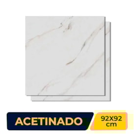 Piso Cerâmico Acetinado 92x92cm Caixa 2,54m² Savane Up Pieta Retificado