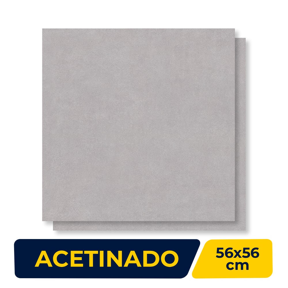Piso Cerâmico Acetinado Incopisos 56x56cm Cinza Retificado - 556012
