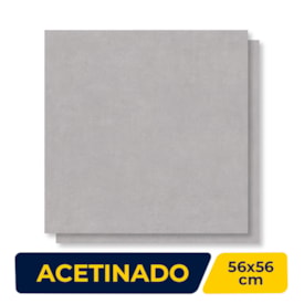 Piso Cerâmico Acetinado Incopisos 56x56cm Cinza Retificado - 556012