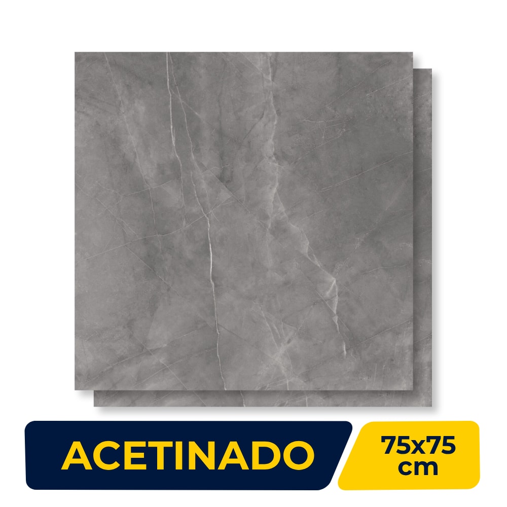 Piso Cerâmico Acetinado Incopisos 75x75cm Perlino Graffito Retificado - 975010