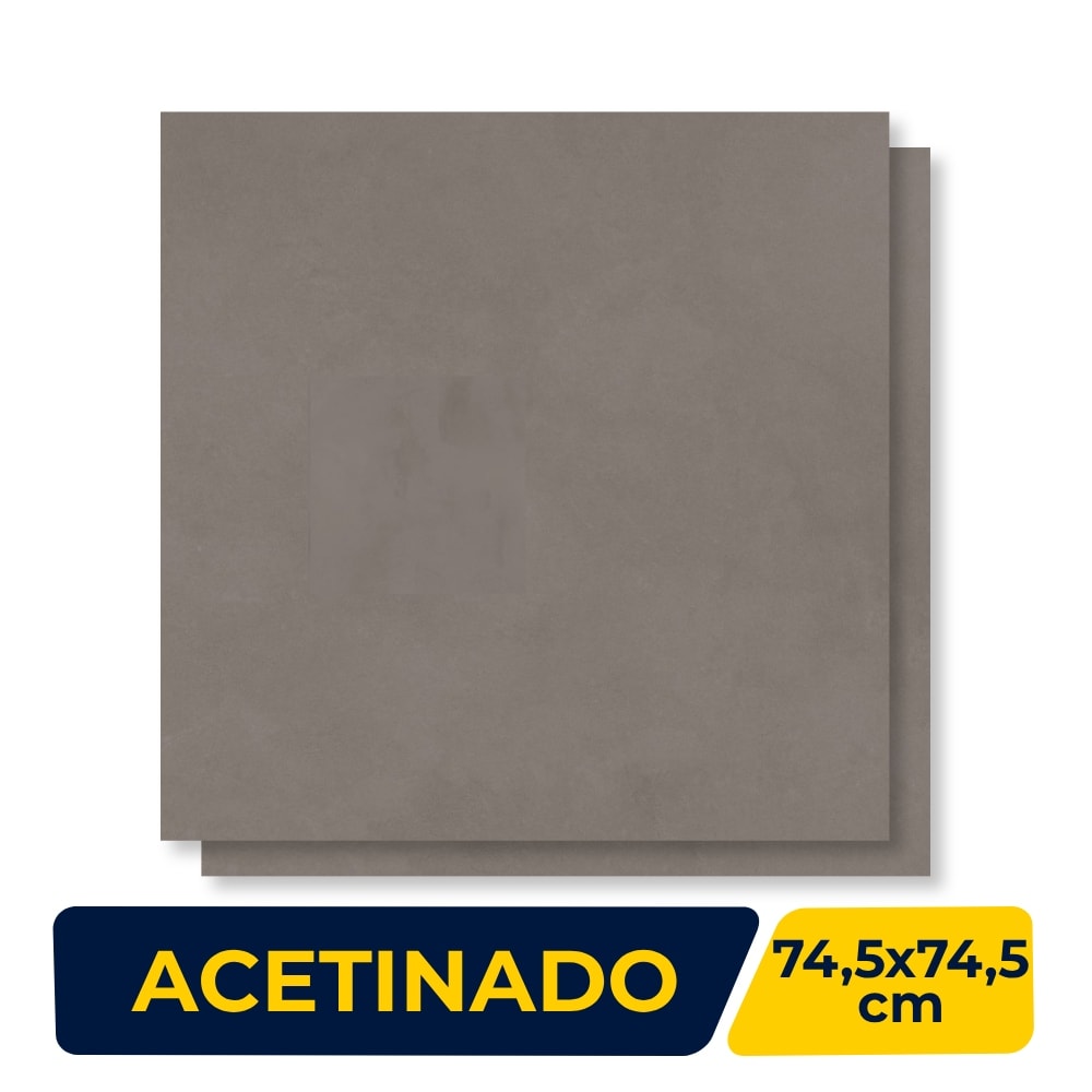 Piso Cerâmico Acetinado Lef 74,5x74,5cm Hanover Carbon Retificado - 74005