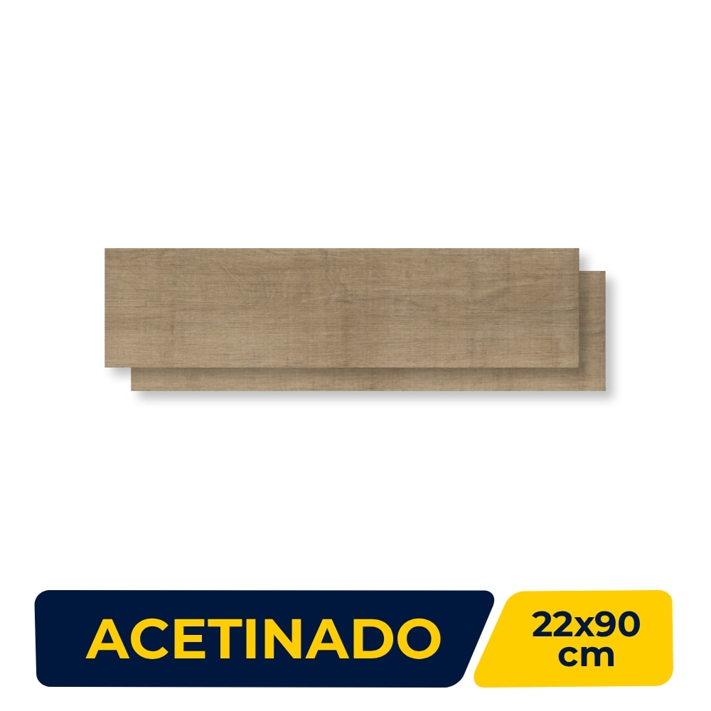 Piso Cerâmico Acetinado Lume 22x90cm Aquila Carvalho Liso Retificado