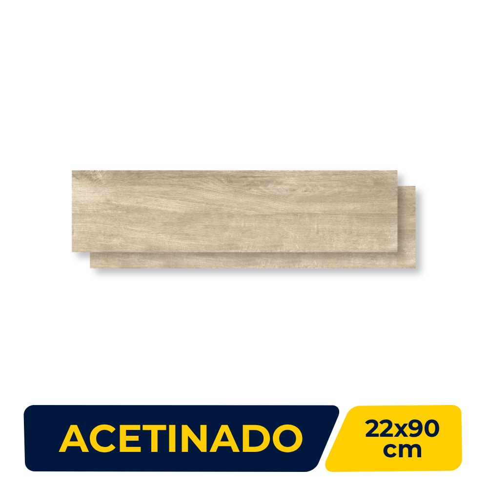 Piso Cerâmico Acetinado Lume 22x90cm Cabreuva Liso Retificado