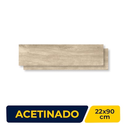 Piso Cerâmico Acetinado Lume 22x90cm Cabreuva Liso Retificado