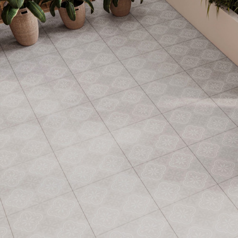 Piso Cerâmico Acetinado Lume 60x60cm Cimento Colonial Retificado