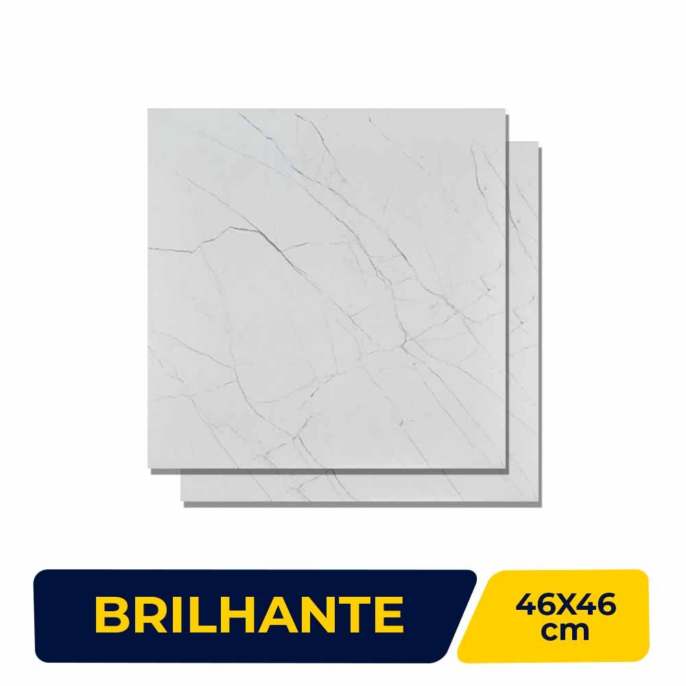 Piso Cerâmico Brilhante 46x46cm Caixa 2,39m² Viva Bold - 46102