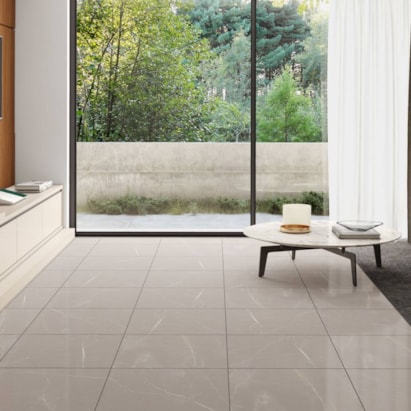 Piso Cerâmico Brilhante 54x54cm Caixa 2,60m² ViaÁpia Galileu Gris Retificado - VA54108