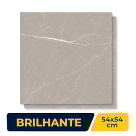Piso Cerâmico Brilhante 54x54cm Caixa 2,60m² ViaÁpia Galileu Gris Retificado - VA54108