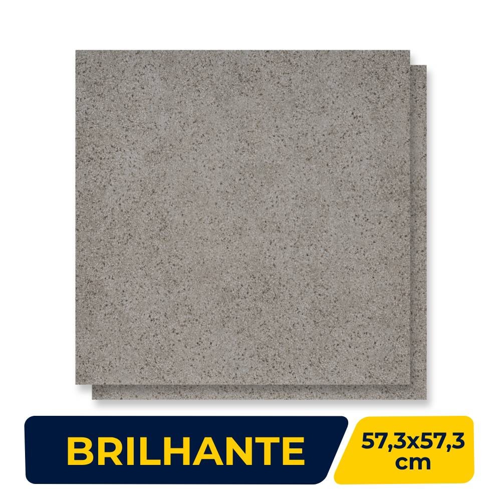 Piso Cerâmico Brilhante 57,3x57,3cm Caixa 2,30m² Viva 57012 Retificado