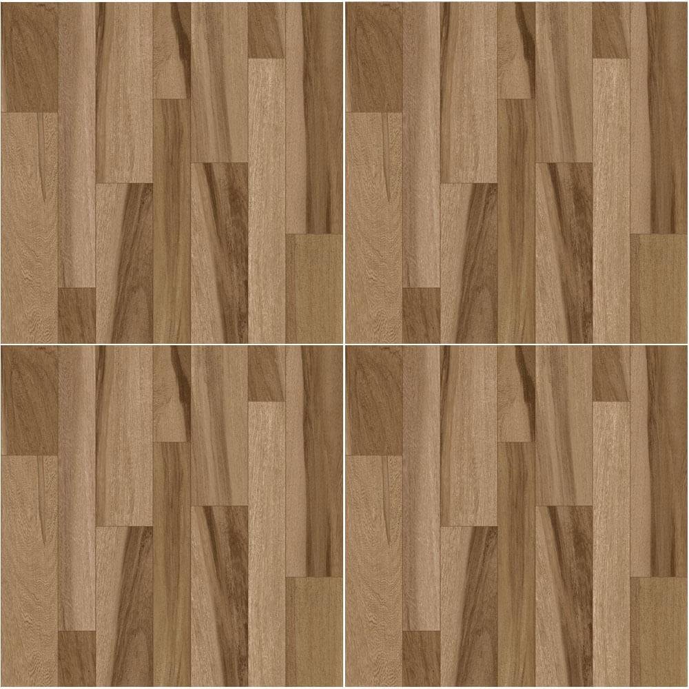 Piso Cerâmico Brilhante 57x57cm Caixa 2,23m² Karina Ecowood Teca Noce - 57026