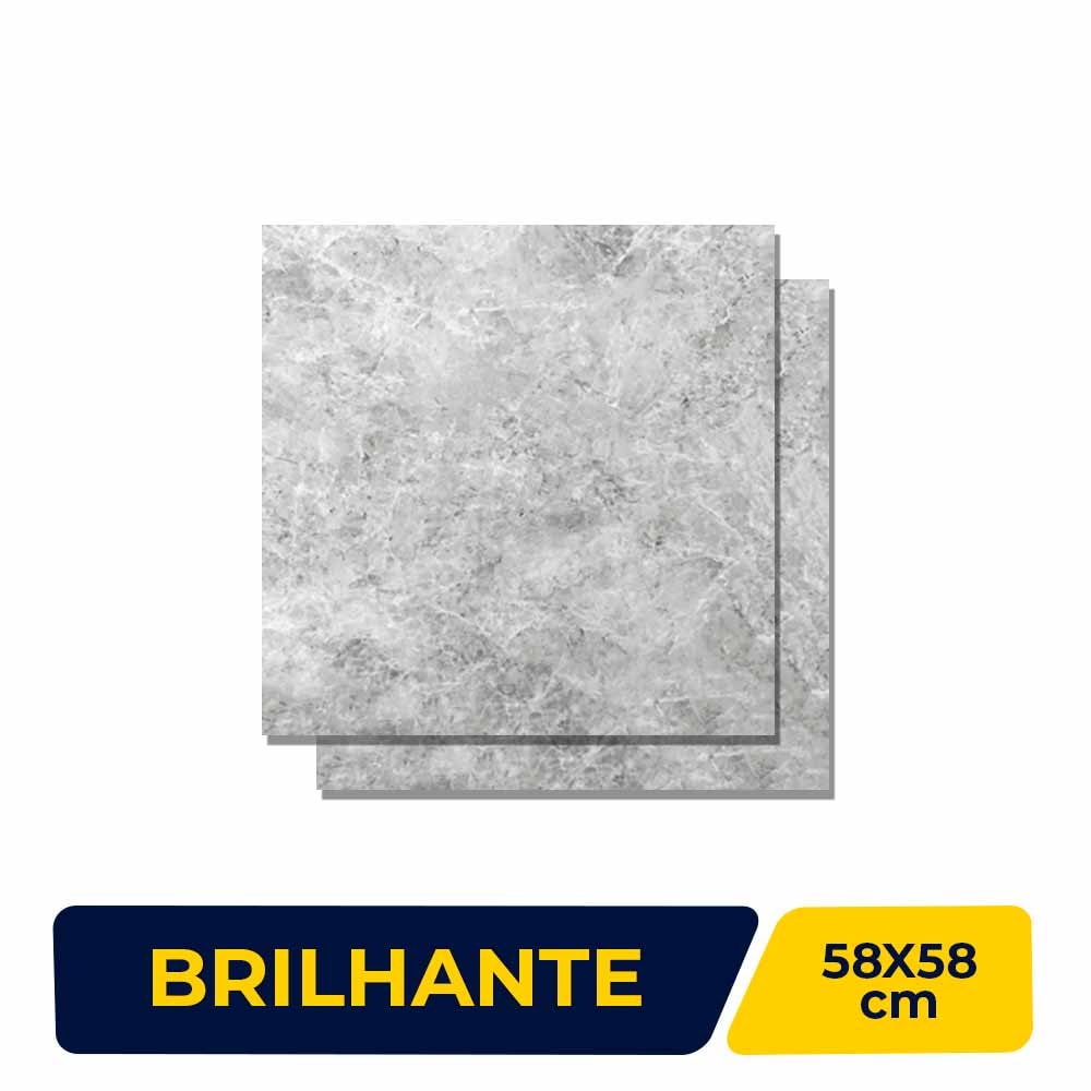 Piso Cerâmico Brilhante 58x58cm Caixa 2,35m² Viva - VPC 58002