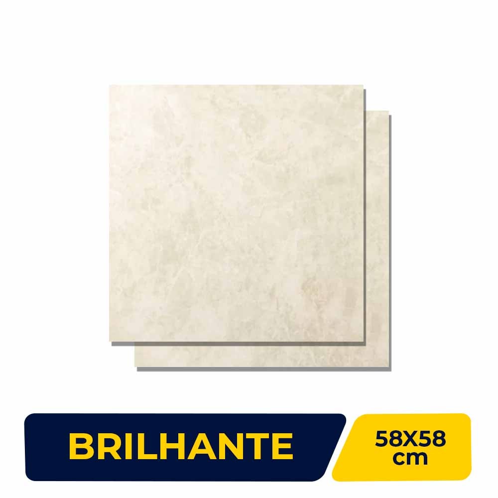 Piso Cerâmico Brilhante 58x58cm Caixa 2,35m² Viva - VPC 58003