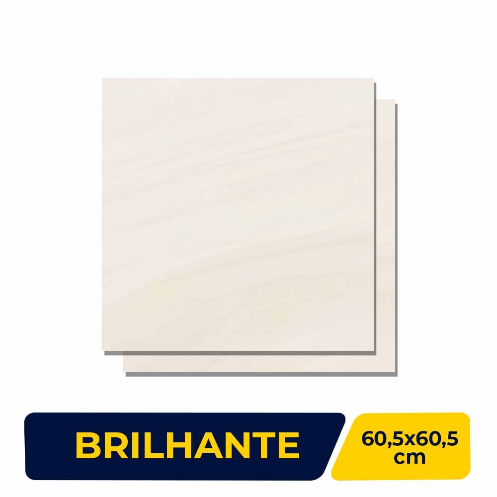 Piso Cerâmico Brilhante 60,5x60,5cm Caixa 2,58m² Esther Esna Bold - 61/1014
