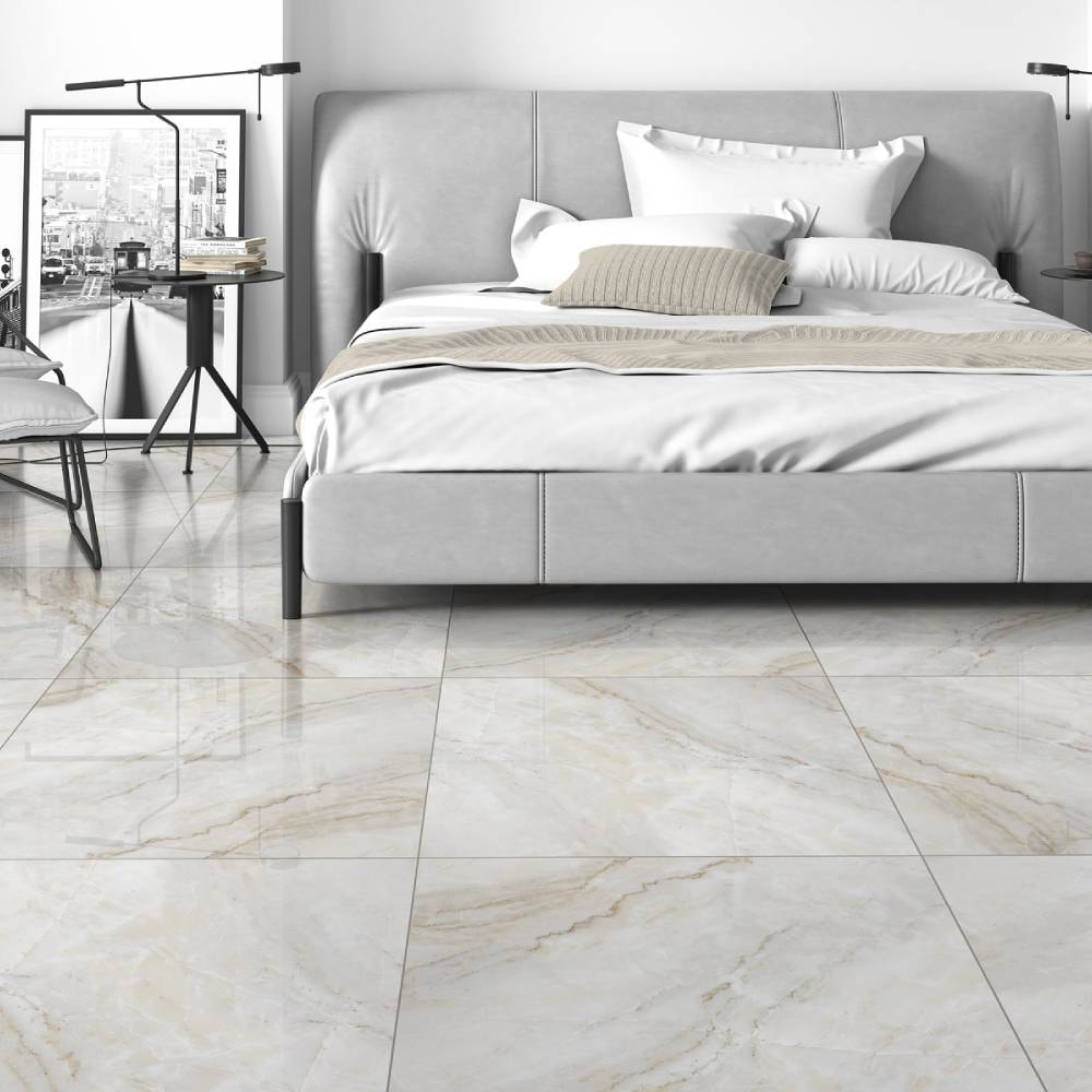 Piso Cerâmico Brilhante 60x60cm Caixa 2,50m² Lume Atenas Retificado