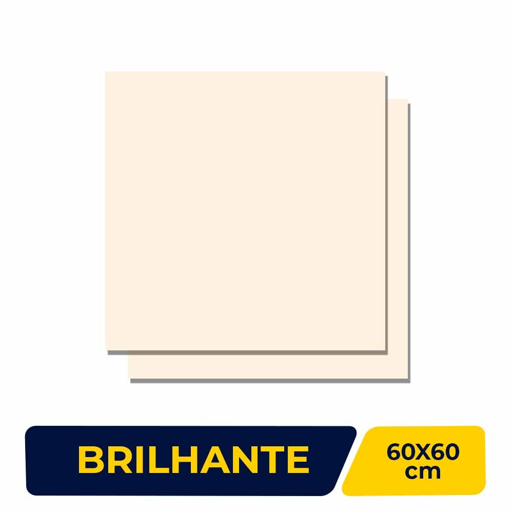 Piso Cerâmico Brilhante 60x60cm Caixa 2,50m² Lume Bege Retificado - 600778