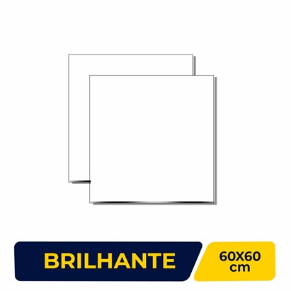 Piso Cerâmico Brilhante 60x60cm Caixa 2,50m² Lume Branco Brilho Retificado - 600779
