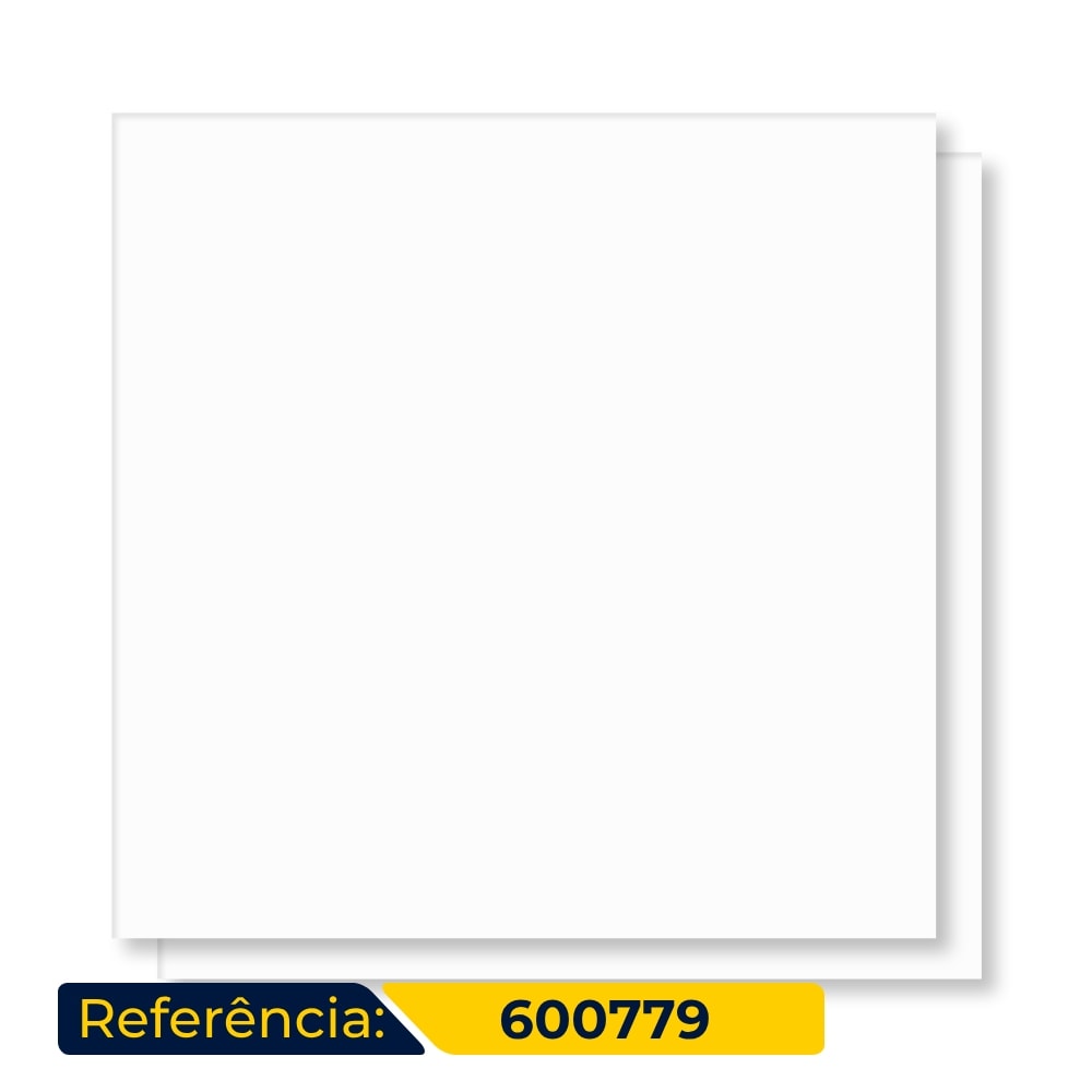 Piso Cerâmico Brilhante 60x60cm Caixa 2,50m² Lume Branco Brilho Retificado - 600779