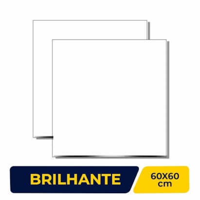 Piso Cerâmico Brilhante 60x60cm Caixa 2,50m² Lume Branco Brilho Retificado - 600779